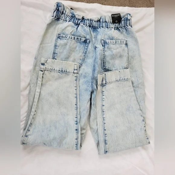 Blank NYC NWT Ribcage paperbag waist drawstring light acid wash jeans 30 - Picture 9 of 11